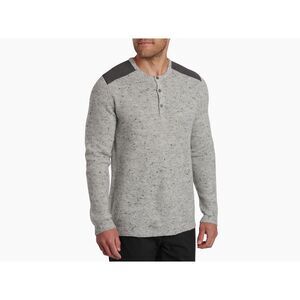 Kühl NWT Premium Merino Kastaway Ribbed Henley Pullover Sweater Ash Medium